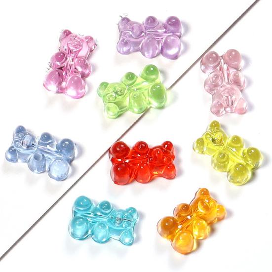 Yousheng 100 шт. разноцветные бусины в виде медведя прозрачные акриловые цветные бусины в виде медведя мини-подвески в виде медведя для браслета, ожерелья, сделай сам, ремесла, изготовление ювелирных изделий