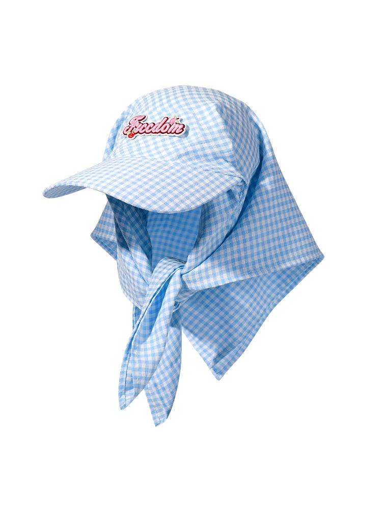 Personalized Checkered Headscarf Hat Niche Spring and Summer Light and Thin Sunscreen Cap Hip Hop Street Fashion Embroidery Baseball Cap