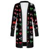 Женский рождественский кардиган с длинными рукавами и принтом, легкая куртка