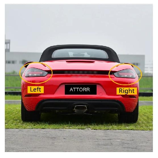 For Porsche 718 982 CaymanS Boxster 2016-2022 Rear Taillight Shell Brake Lights Shell Replace Rear Shell Cover Mask Lampshade