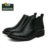 Men's Chelsea Boots Big Size Genuine Leather Snake Print 5cm Hidden Elevator Boots Fashion Comfortable Slip-On Lift Ankle Boots