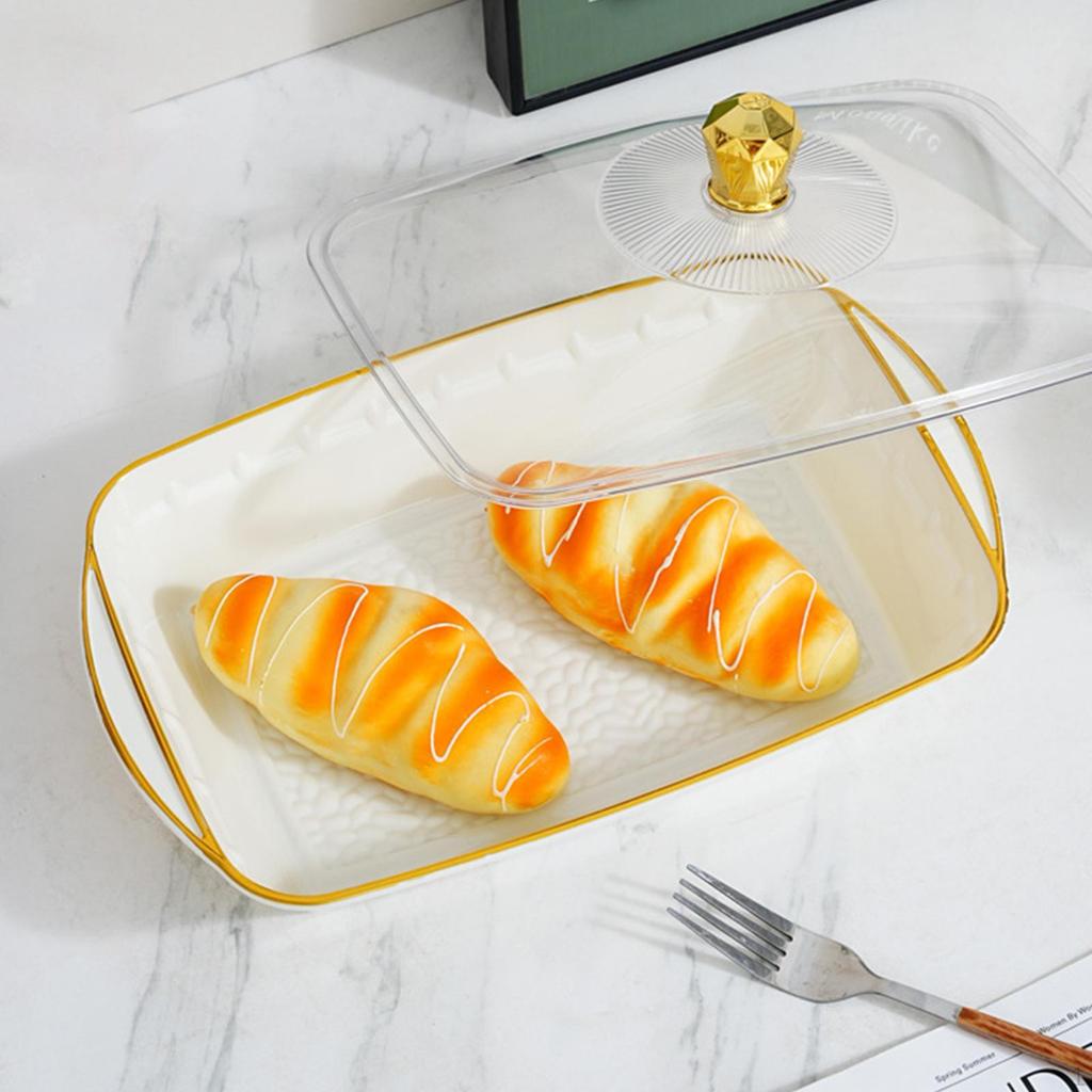 Fruit Bowl with Lid Decorative Dish Food Serving Tray Holder for Home Office
