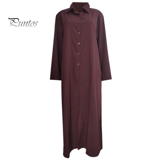 Женское весеннее платье с отложным воротником, свободное однобортное однобортное платье с длинными рукавами и карманами на пуговицах, тип рубашки до щиколотки, осеннее повседневное платье макси