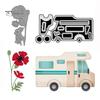 Motor Home Flower Cutting Die Scrapbooking Embossing Album Card Stencil Mold
