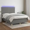 VidaXL Slat Bed Base with Mattress and LED, Upholstered Bed, Double Bed, Adult Bed for Interior Bedroom, 3135750