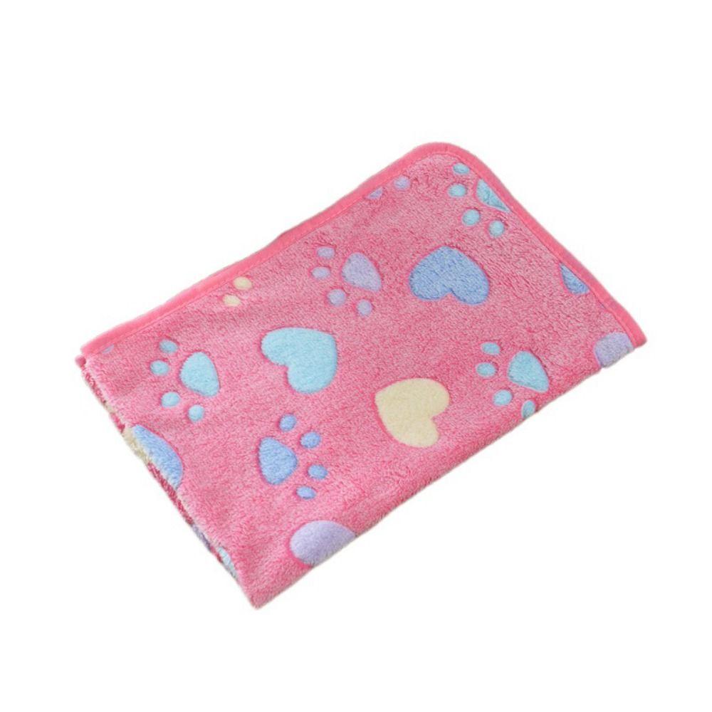 Теплый чехол для коврика для питомца с рисунком из мультфильма, флисовое одеяло для кошек и собак, зимнее одеяло для щенков и котят