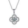Sterling Silver Clover Micro-Inlaid Necklace Women's Light Luxury High-Grade Sense Ornament
