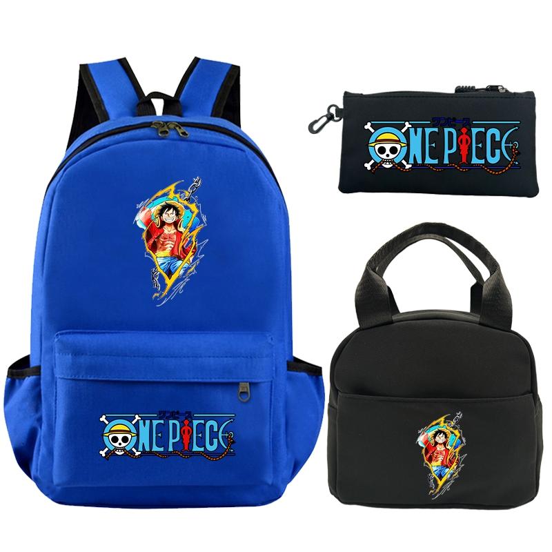 3 шт./компл. рюкзак, цельный рюкзак с принтом в стиле аниме, сумка для обеда, пенал для подростков, детский школьный рюкзак для девочек и мальчиков
