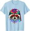 Hippie Raccoon Tie Dye Peace Love Graphic Print Men's Cotton T-Shirt Casual Trip Tee