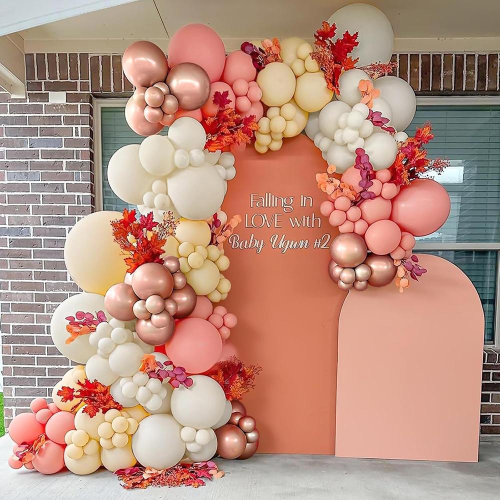 151PCS Rose Pink Balloons Arch Kit Nude White Sand Rose Gold Pink Balloon Garland Birthday Party Baby Shower Wedding Decoration