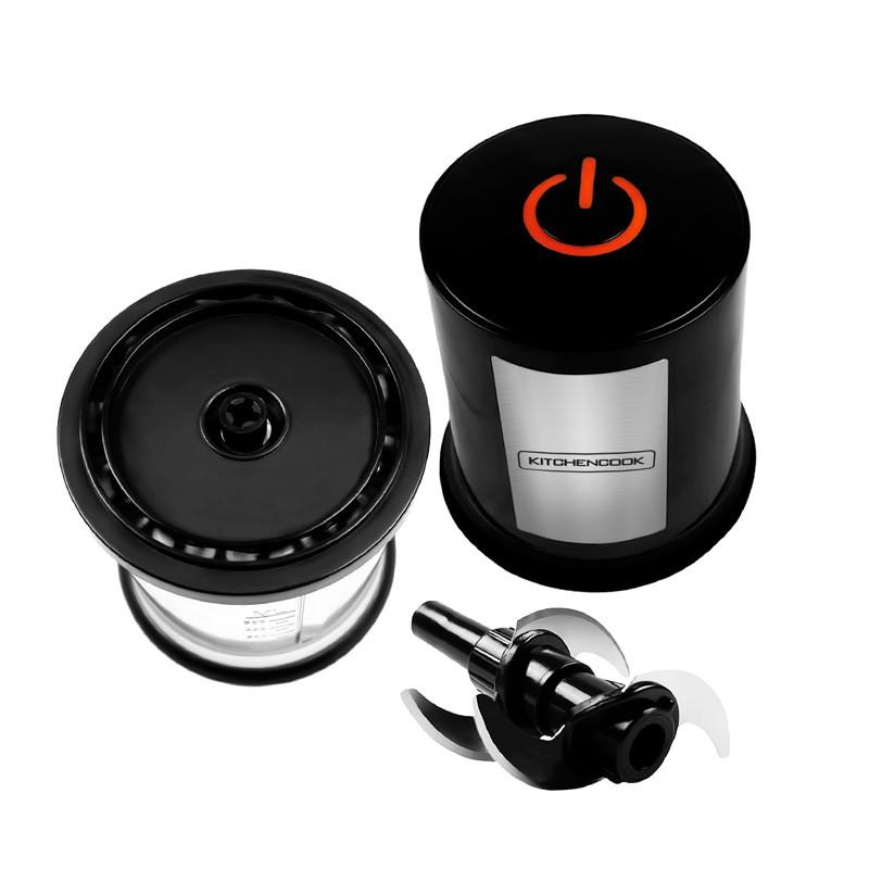 KitchenCook Мини-электрический измельчитель 500 мл - 2 лезвия из нержавеющей стали - Градуированная чаша - Скорость вращения 27000 об/мин