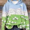 Sheep Print Long Sleeve Hoodie, Casual Pullover Hooded Sweatshirt For Winter & Fall, Women's Clothing
