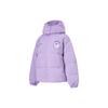 Li Ning X Disney Monsters University Cartoon Print Loose Hooded Down Jacket Women Outerwear Rose-Purple AYMT108-3