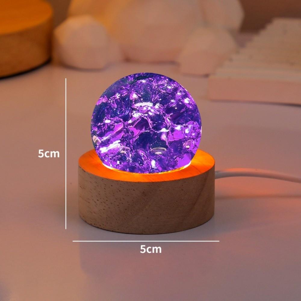 Detachable Luminous Crystal Ornaments Shiny Glaze Beads Glass Sphere Figurine Xmas Gift