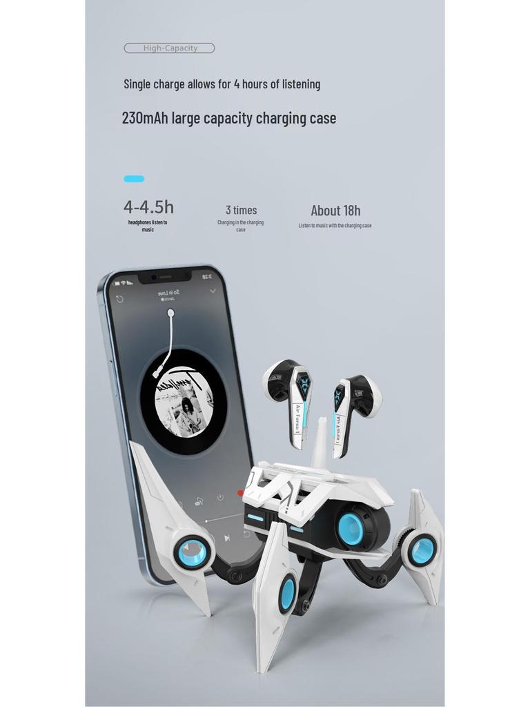 Bluetooth-наушники в стиле Mecha: Игровой кулон с низкой задержкой и высококачественным звуком