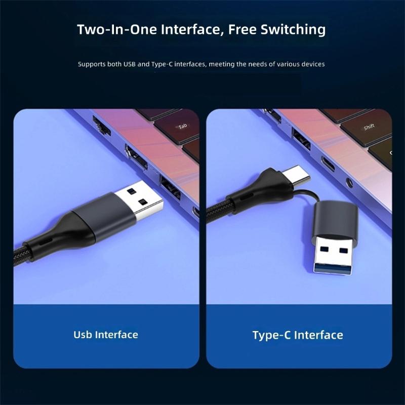 Высокоскоростной USB 3.0 кардридер с двойными разъемами USB A и USB C для карт TF, алюминиевый корпус, драйверы не требуются