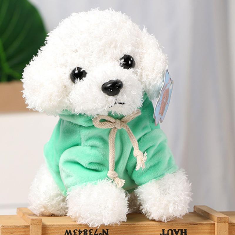 Плюшевые игрушки маленьких собачек, куклы-собачки, куклы-собачки-тедди, милые куклы маленьких животных на кровати