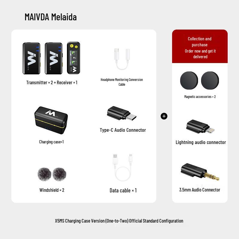 Беспроводной петличный микрофон Mylarada X5M с клипсой для мобильного прямого эфира и записи звука, с шумоподавлением.