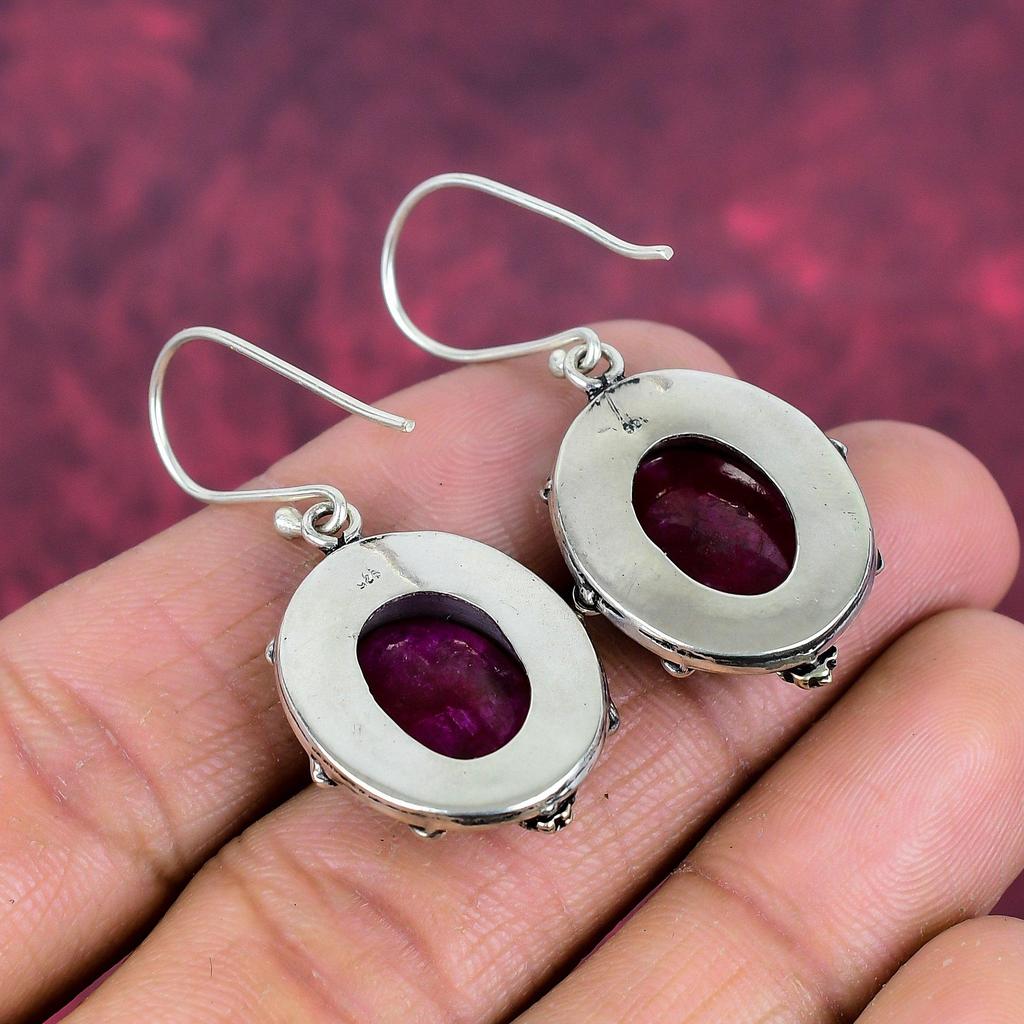 Рубиновые серьги, драгоценные камни, серьги ручной работы из цельного серебра 925 пробы, ювелирные изделия последнего дизайна