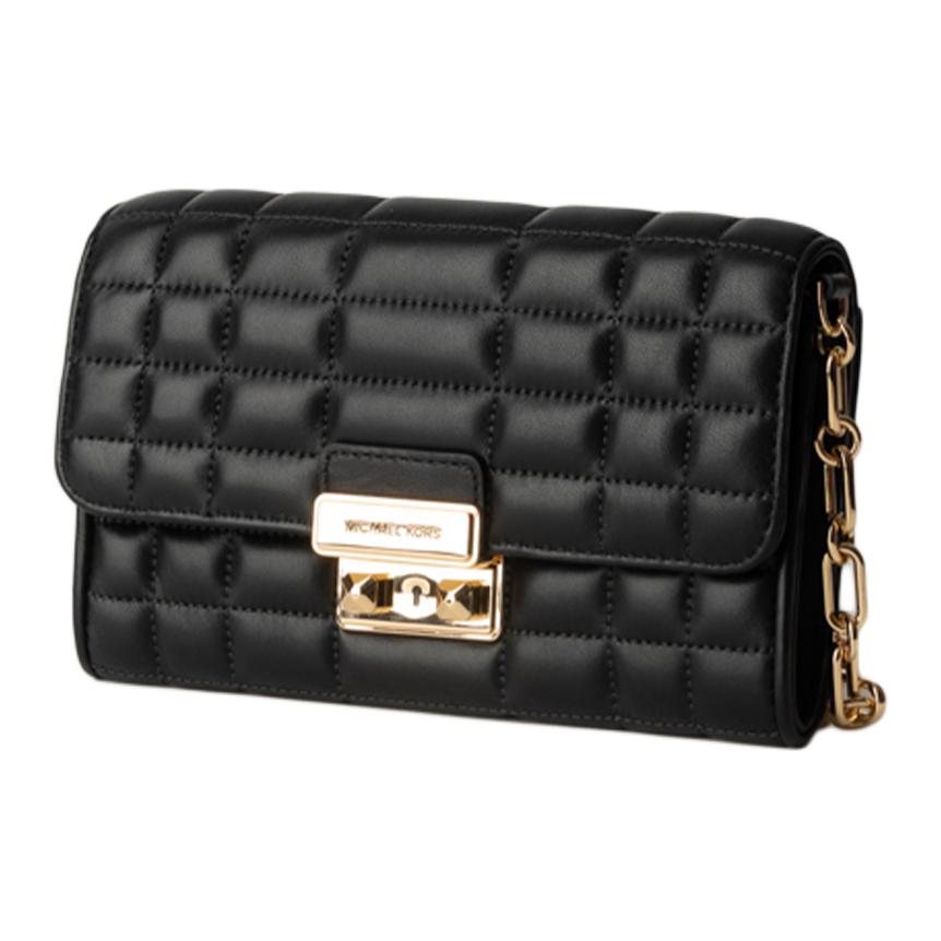 Michael Kors MK Tribeca Кожаная Сумка на Плечо с Логотипом Большая Женская Сумка Черная 32S4G2RC9L-BLACK