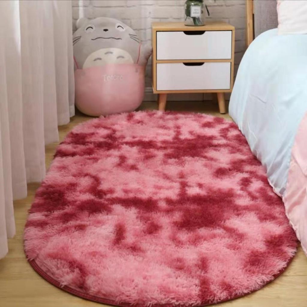 Ковер из плюшевой шерсти и шелка, окрашенный в технике тай-дай, для гостиной, журнального столика, прикроватной тумбочки или дивана.