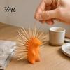 Cute Kitchen Table Decor Hedgehog Toothpick Holder, 3D Printed Animal Stand, Refillable Creative Container Dispenser for Home Office Desktop