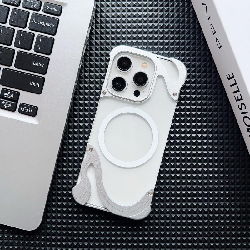 2025 Новый магнитный металлический чехол Dolphin Borderless Anti Drop Case с присоской, подходит для iPhone 15/16 Promax/16 Pro Phone 14 pro max Cases