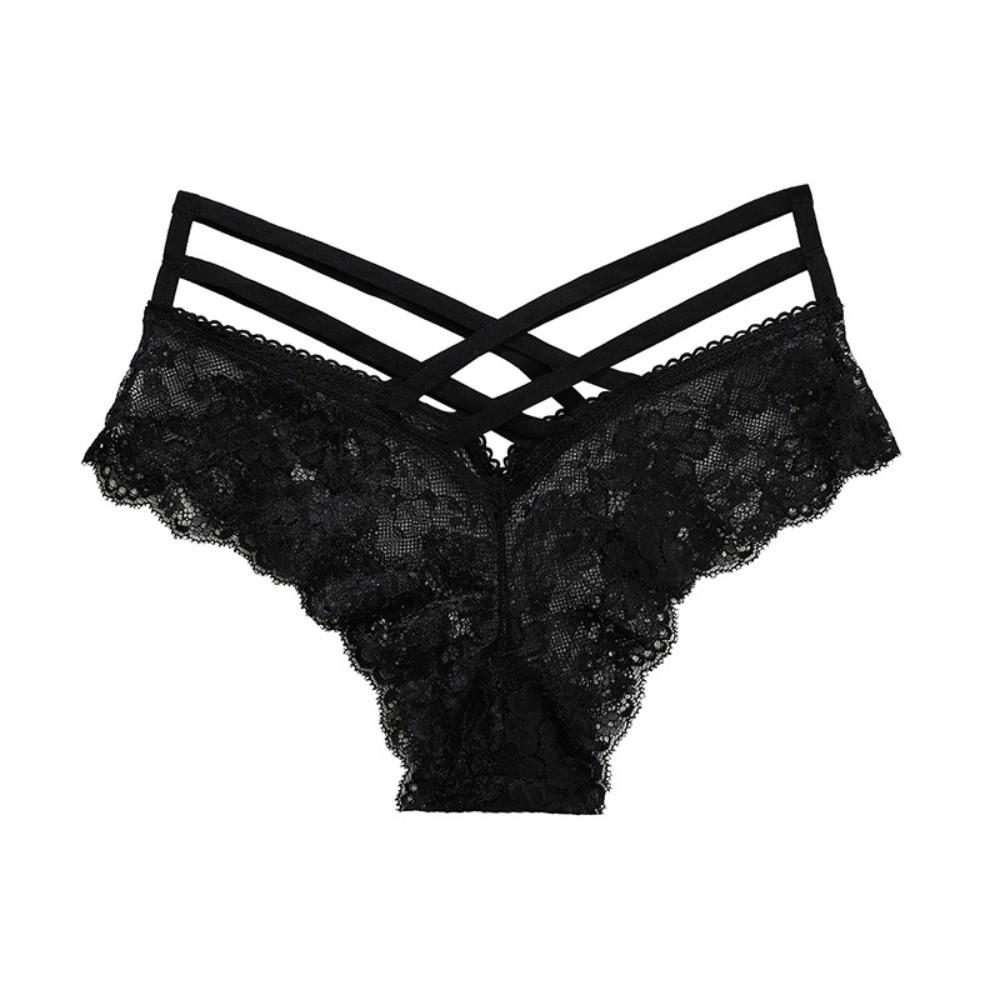 Underwear Women Lace Floral Thong Low-Rise T-back Panties Lace Solid Briefs Female