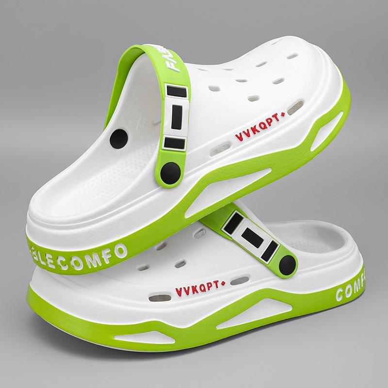 Мужские сандалии, летние дышащие, легкие, с мягкой подошвой, туфли с отверстиями баотоу, шлепанцы, пляжная обувь двойного назначения