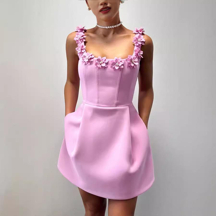 Европейское и американское весенне-летнее платье-комбинезон без рукавов с карманами - Свободное повседневное женское платье