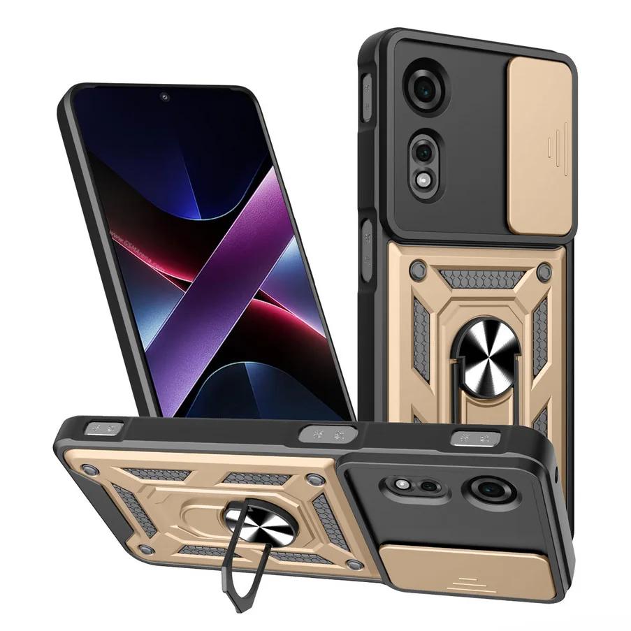 Magnetic Metal Ring Holder Cover for ZTE Blade A75 A55 A35 Nubia Focus Neo 3 Neo2 Slide Lens Camera Shockproof Armor Hard Case