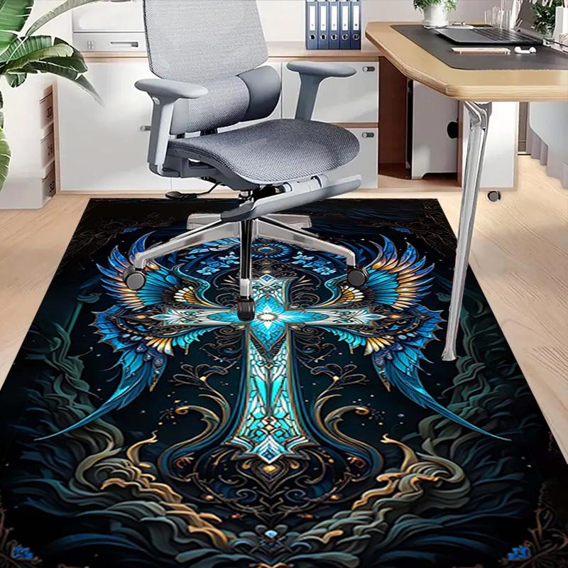 1PC Cross Angel Wings Extra Large Non-Slip Floor carpet, Office, family, bedroom, Studio - Large Area Rug Indoor Rugs, Vibrant Colors-A236