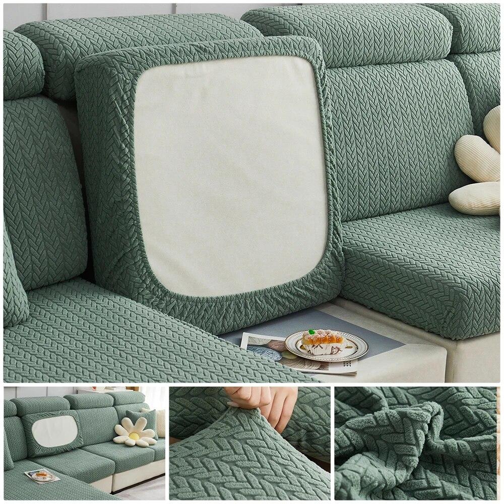 Эластичные утолщенные чехлы на диванные подушки с рисунком, жаккардовый чехол для дивана для гостиной, защита L-образной формы, чехол для углового дивана