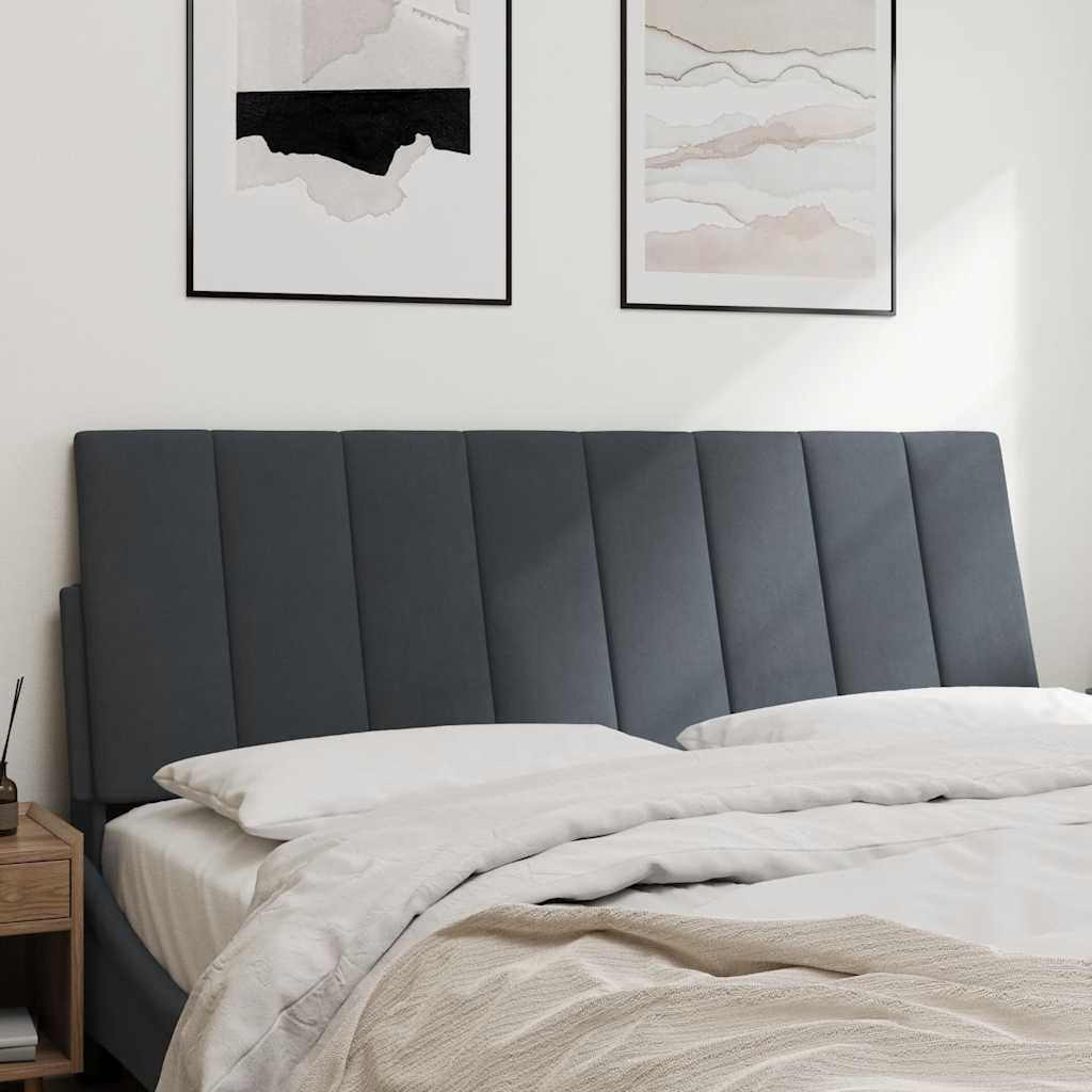 Headboard Cushion Hanko Dark Gray 140 cm Velvet