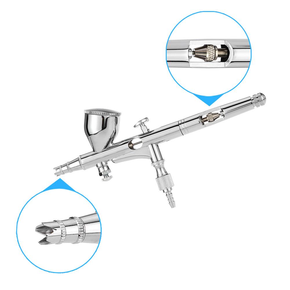 KKmoon Professional Gravity Feed Airbrush Set for Art Painting Tattoo Paint Hobby Spray Model Air Brush Nail Tool 0.2mm