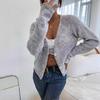 European & American Autumn/Winter Women's V-Neck Single-Breasted Loose Knitted Wool Sweater