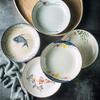 Japanese Style Underglaze Dish Sushi Dishes Cold Dish Dish Ceramic Plate Household Round Fruit Flat Plate