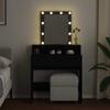 Vidaxl Toaletka Z Oświetleniem Led, Czarna, 80X41X144,5 Cm