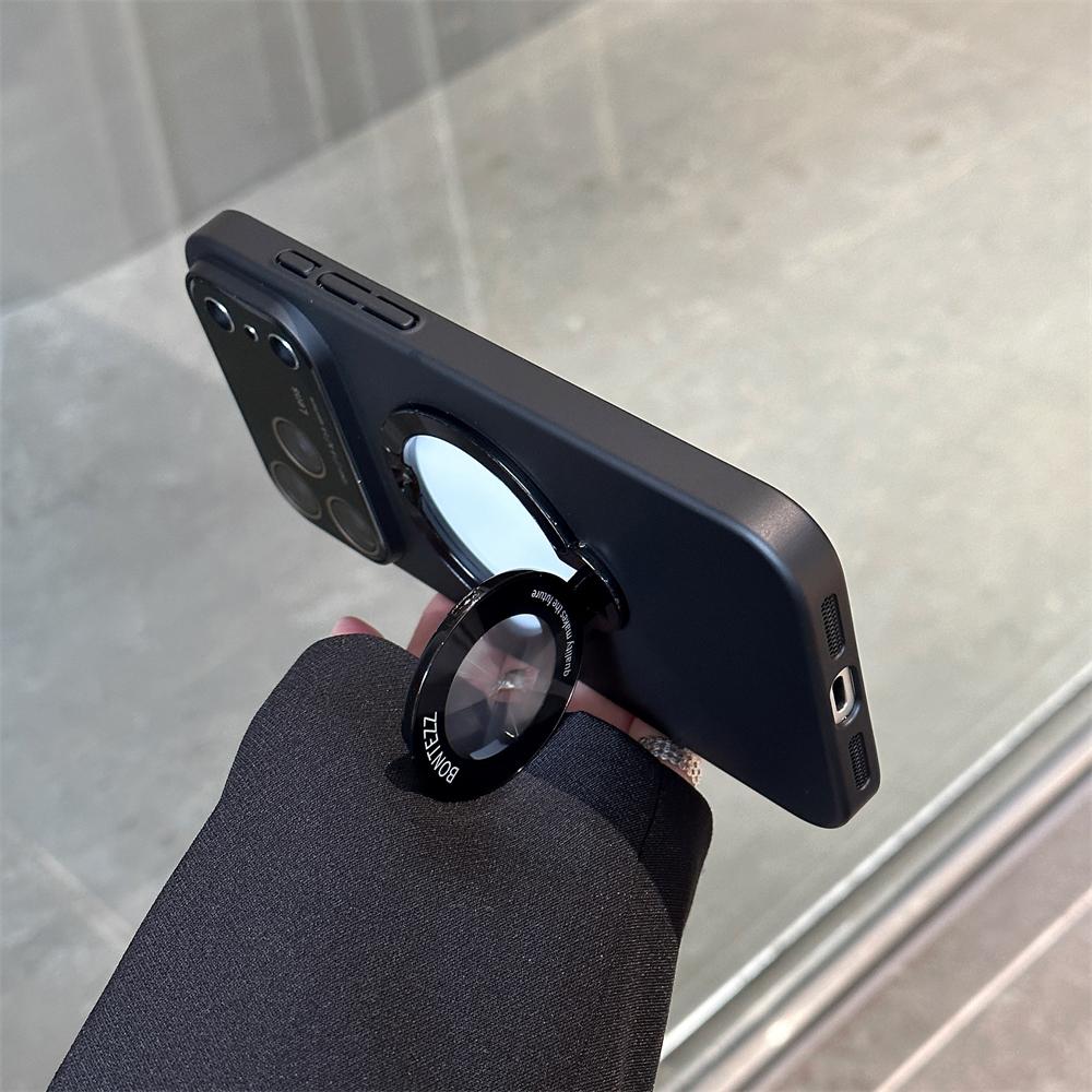 Slim Matte PC Bracket For Magsafe Case For iPhone 17 16 15 14 13 12 Pro Max Plus Stand Holder Glass Lens Protector Cover