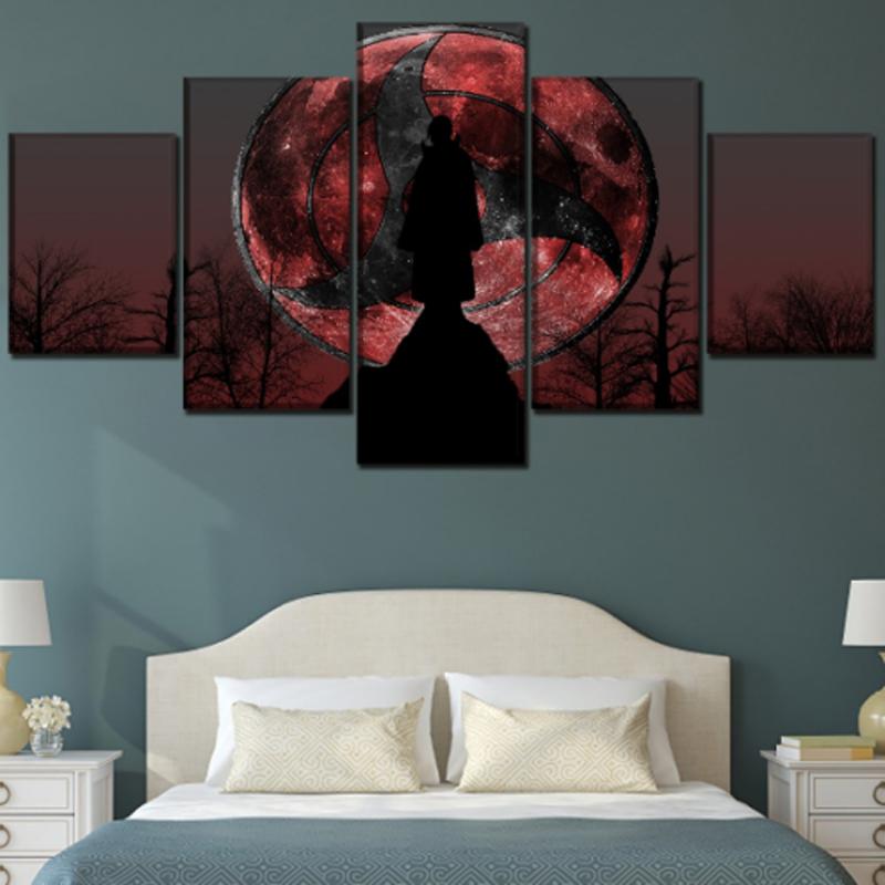 Знаменитый японский плакат с изображением аниме, 5 шт., современный домашний декор для стен, холст, картина, HD печать, живопись на холсте для гостиной