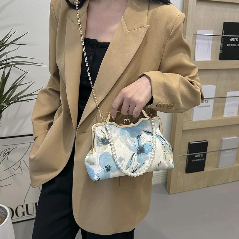 Бисероплетение Печать Женские сумки через плечо Simplicity Trend Hasp Crossbody Сумки для женщин Цепи