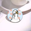 32/44/58mm Cartoon Honk White Goose Brooches Pins Cute Animal Duck Round Badges Clothes Lapel Pin Fashion Jewelry Gift Accessory