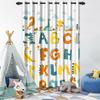 Cartoon Pattern Blackout Curtains 2Pcs Educational Fun Design For Children'S Room Living Room Bedroom Window Decor Grommet Top