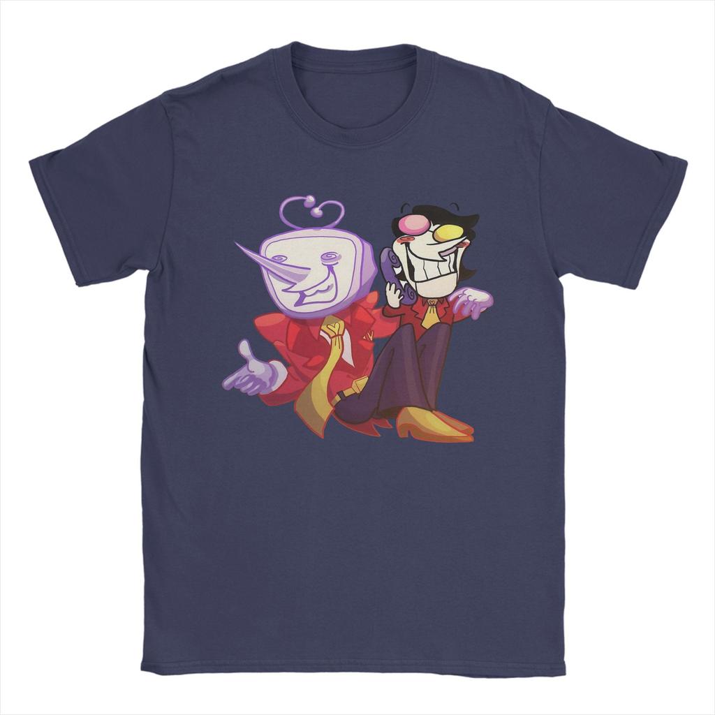 Men's T-Shirts Deltarune Spamton and Tenna Vintage Pure Cotton Tee Shirt Short Sleeve T Shirt O Neck Clothing Plus Size