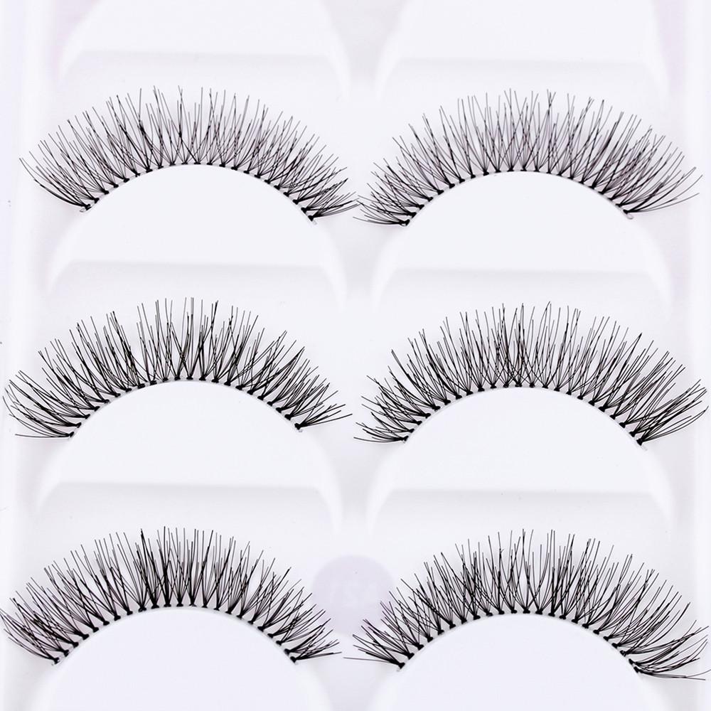 5 Pairs Makeup Natural Cross Black Handmade False Eyelashes Eye Lashes Extension