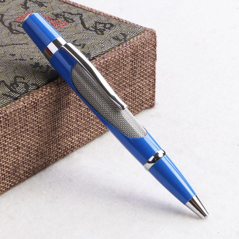 Chinese Enterprises Supply Metal Hollow Steel Brushed Ballpoint Pens Creative Personalized Business Gifts Advertising Pens Rotating Neutral Pens