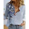 Women's Cactus Printed Top Autumn Elegant Fun Shirt Casual Loose Long Sleeve Fashion Button Top Comfortable Travel Jacket