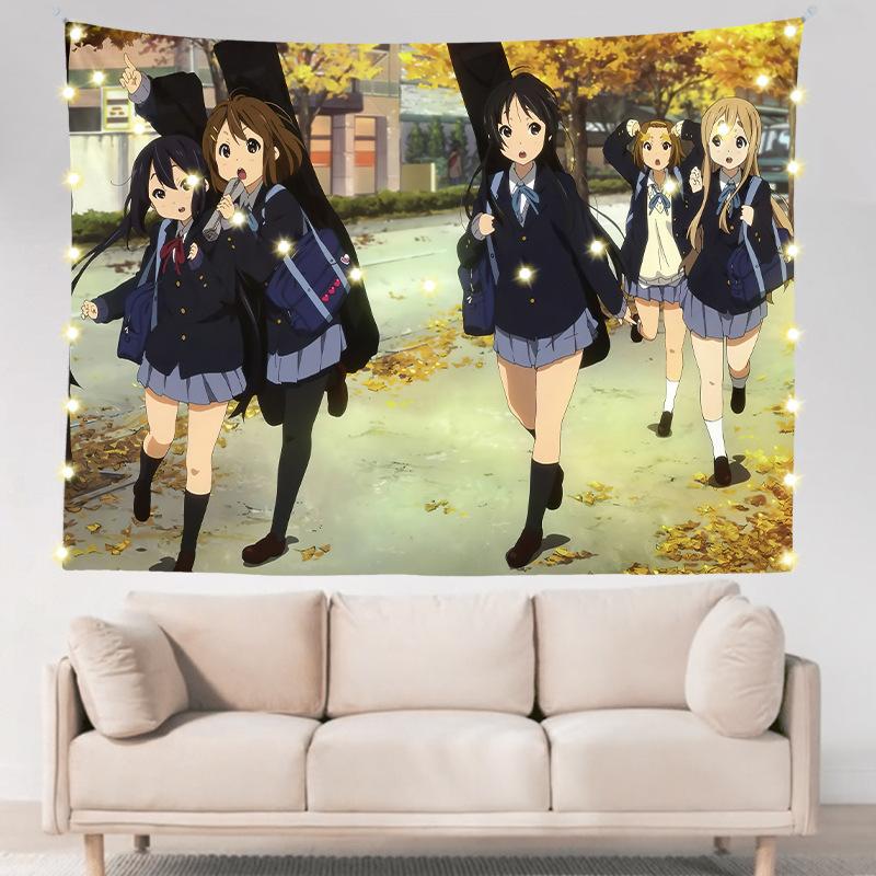 Легкий роман для девочек в общежитии, двухмерное аниме, настенное украшение для спальни, тканевое подвесное одеяло