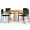 Day and Night - Day and Night Garden Dining Set 5 Pieces Black