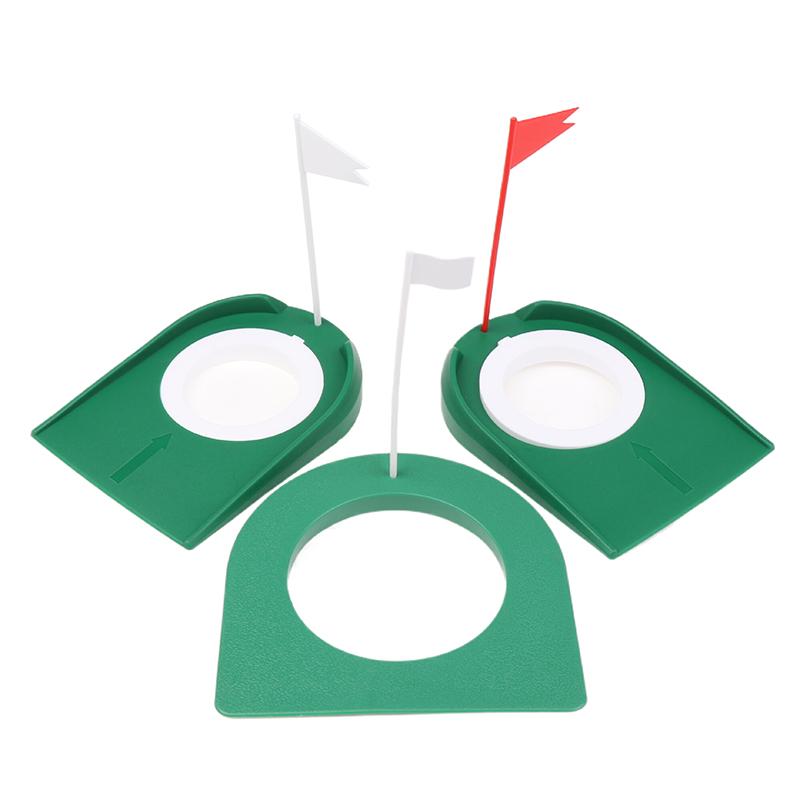 Тренажер для гольфа в помещении с лункой, паттер с флагом, тренировочное приспособление для игры на лужайке, домашнее учебное приспособление для игры во дворе, регулируемое отверстие